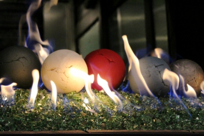 Painted Terracotta Fireballs Painted Terracotta Fireballs