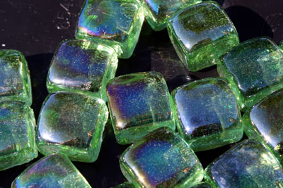 aqua green glass cubes 1