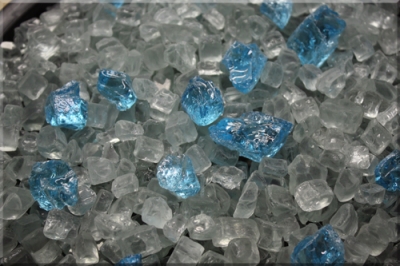1/2" Chunky Clear with Copper  Blue 1