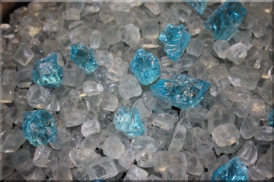 1/2" Chunky  Clear with Copper Blue 2
